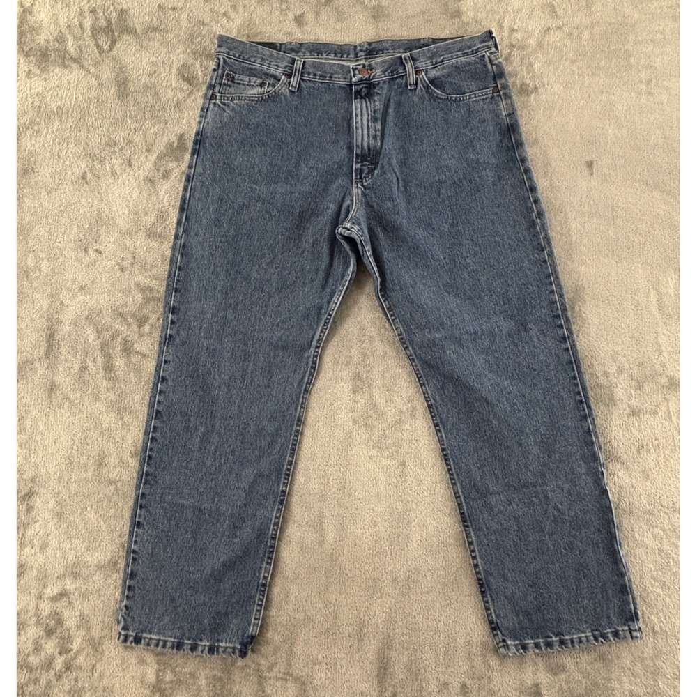 Wrangler Relaxed Fit Straight Leg Jeans Mens 40x30 Medium Wash Five Star Denim